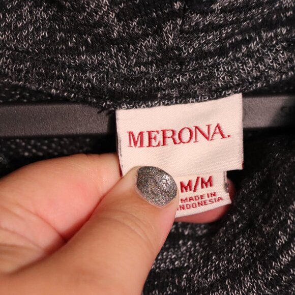Merona Black and gray mottled long sleeve oversized turtleneck sweater Medium, - Picture 7 of 9